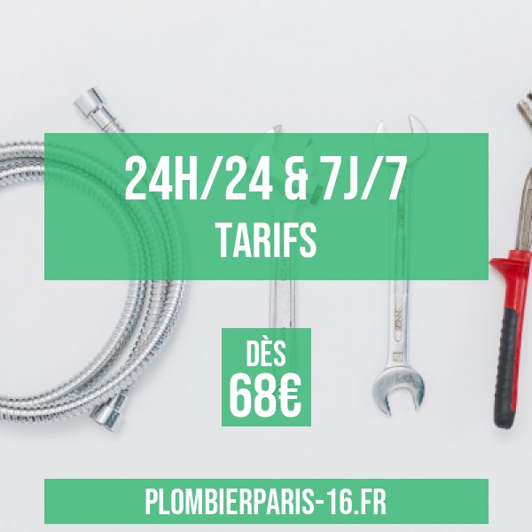 tarifs plombier Paris 16